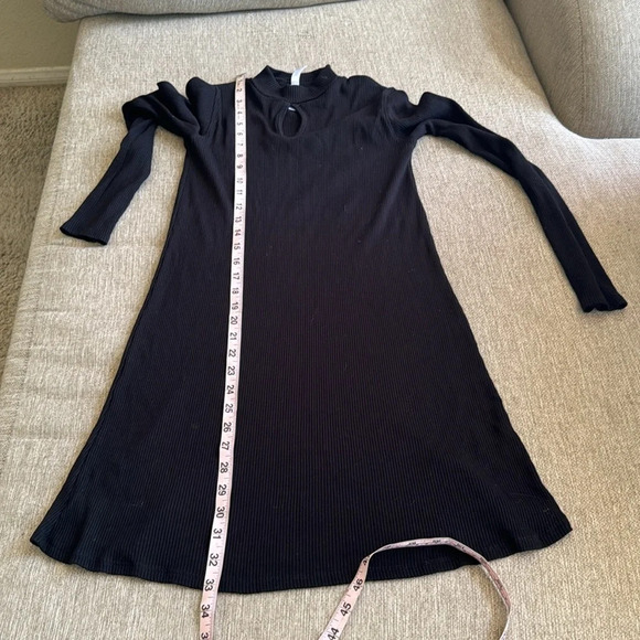 RVCA size small black bodycon ribbed keyhole dress - Picture 7 of 11